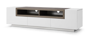 W TV002 White Gloss/Grey Veneer