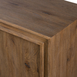 Chalmers Media Console In Weathered Oak Veneer
