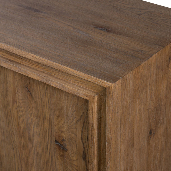 Chalmers Media Console In Weathered Oak Veneer