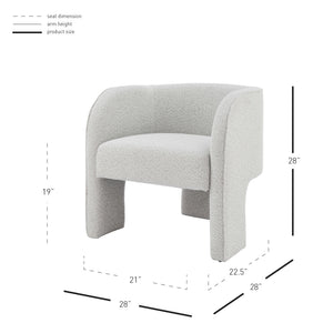 Matteo Fabric Accent Arm Chair In Boucle Beige