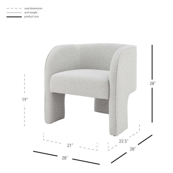 Matteo Fabric Accent Arm Chair In Boucle Beige