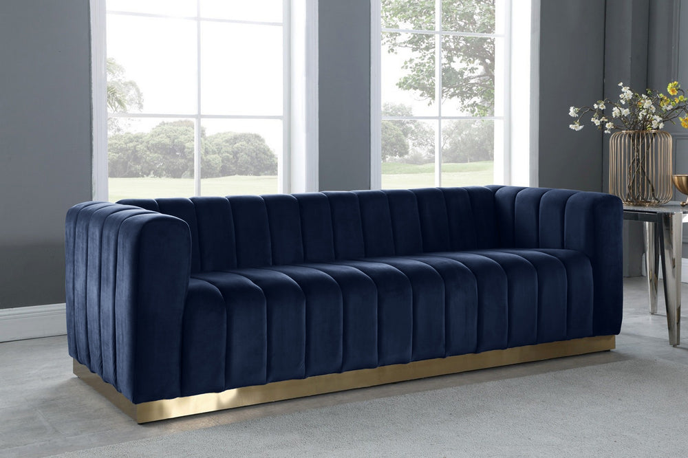 Francis Sofa In Navy Velvet