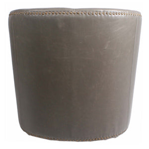 Ernest Bonded Leather Swivel Arm Chair In Vintage Gray