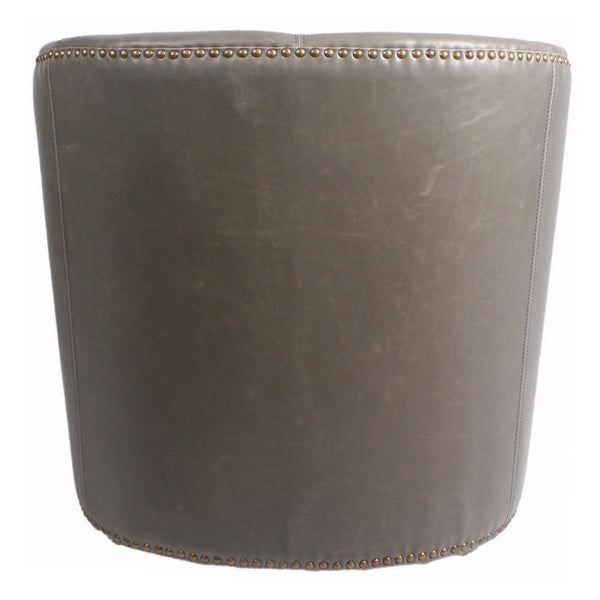 Ernest Bonded Leather Swivel Arm Chair In Vintage Gray