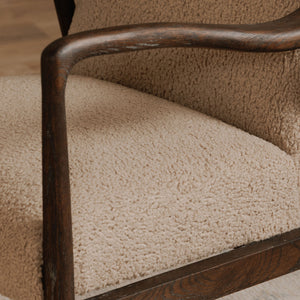 Moe's Yates Accent Chair in Beige Faux Shearling