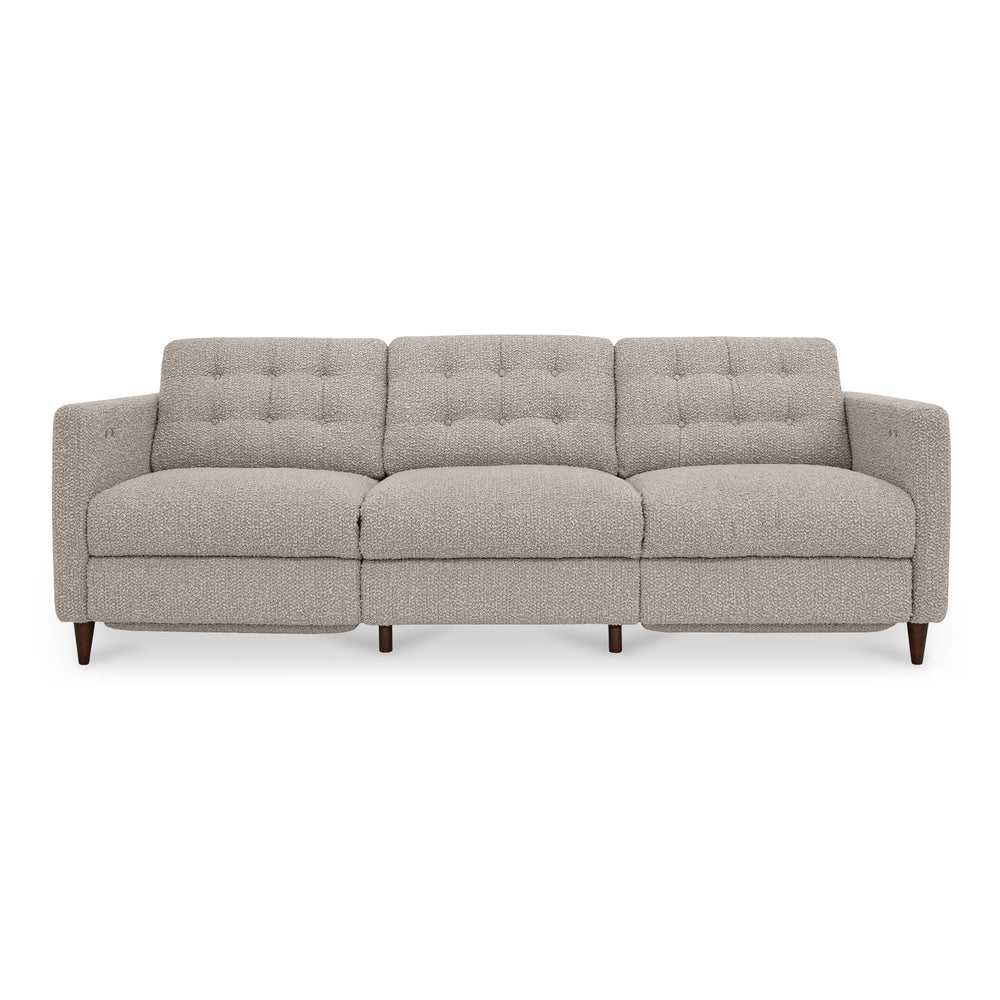 Moe's Bridgers Power Recliner Sofa in Warm Grey