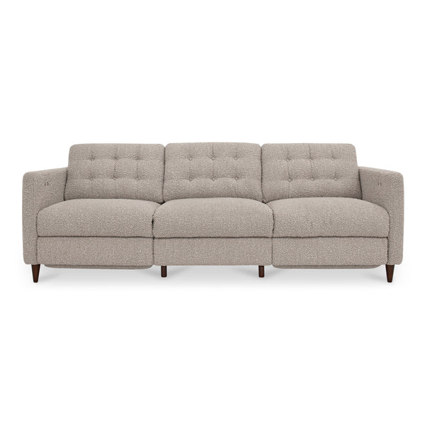 Moe's Bridgers Power Recliner Sofa in Warm Grey