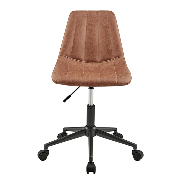 Robert KD PU Swivel Office Chair, Umber Brown