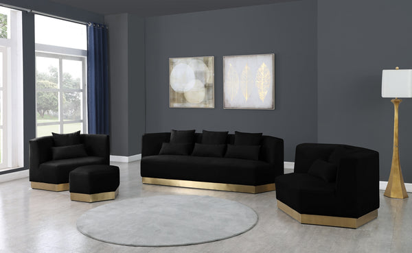 Dianna Sofa In Black Velvet