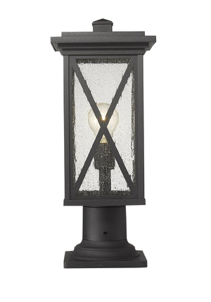 Brookside 1 Light Outdoor Pier Mounted Fixture in Black Finish