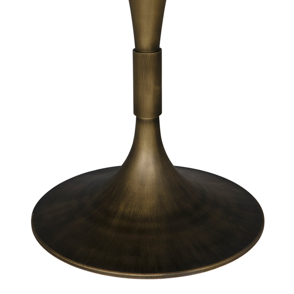 Jman Table 36", Aged Brass Finish