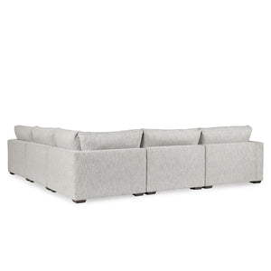 Ludwig Upholstered Sectional - Ivory with T-Cushion Design