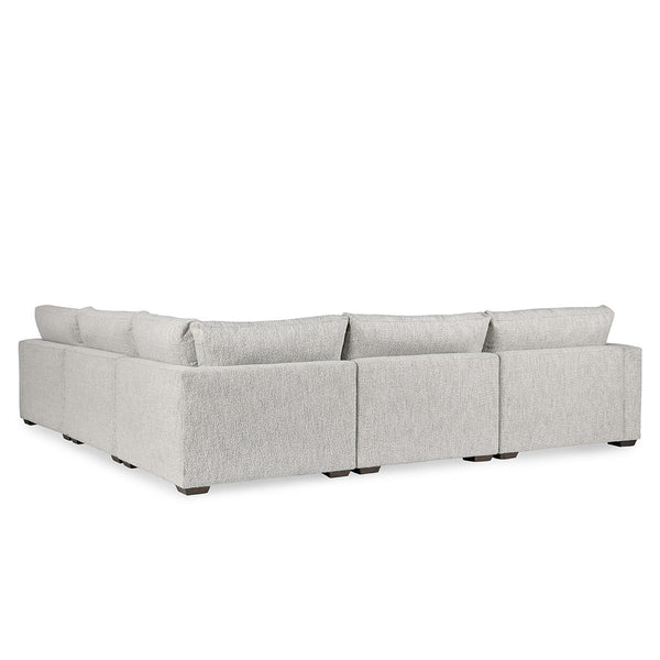 Ludwig Upholstered Sectional - Ivory with T-Cushion Design