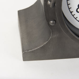 Camden Gray Distressed Metal Porthole Table Clock