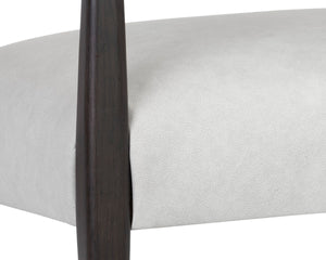 KEAGAN LOUNGE CHAIR - SALOON LIGHT GREY LEATHER