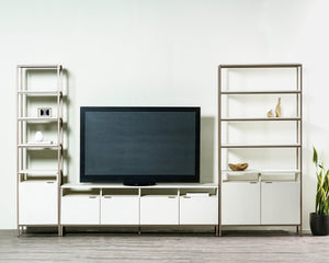 Ambrose Modular Media Stand - Champagne Gold - Cream