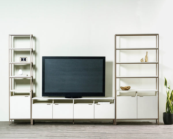 Ambrose Modular Media Stand - Champagne Gold - Cream