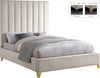 Glenda Full Bed In Cream Velvet