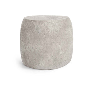 Britney Round End Table - Light Gray Concrete