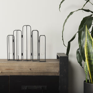 Mila 13.4L x 2.5W x 11.0H Metal and Glass Decorative Accent