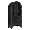 Haring Hutch in Hand-Rubbed Black Mahogany with Glass Insets and Brass Pulls