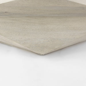 Arreto Natural Solid Wood Hexagonal Storage Coffee Table
