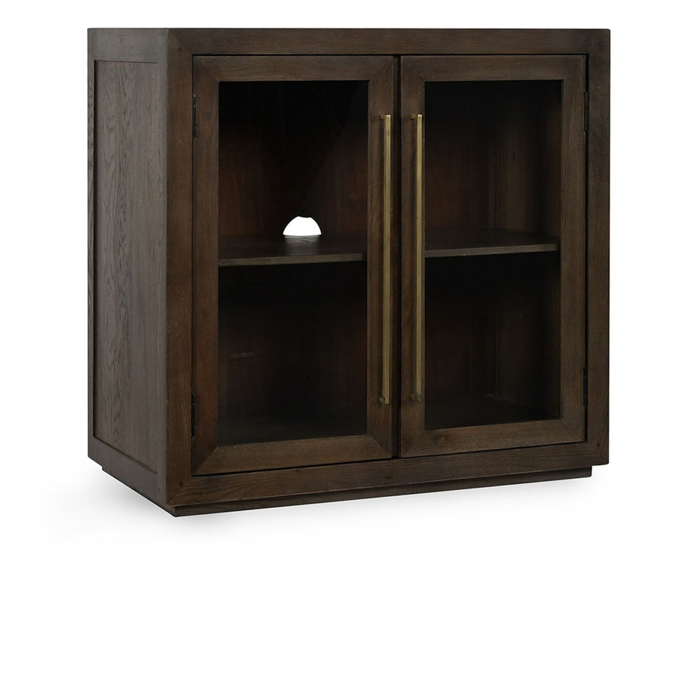 Bradley Solid Wood 2-Door Cabinet with Antique Brass Hardware