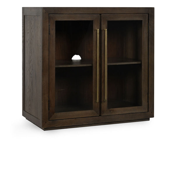 Bradley Solid Wood 2-Door Cabinet with Antique Brass Hardware