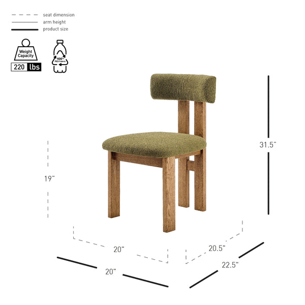 Hailey Boucle Dining Side Chair, Palladian Green