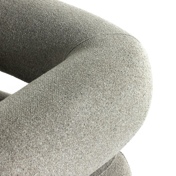 Gareth Swivel Chair In Torrance Silver
