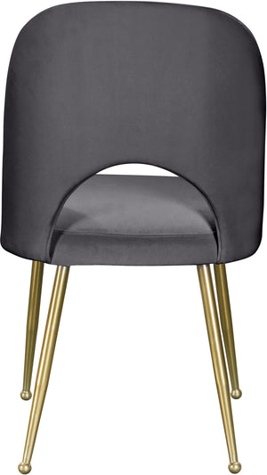 Ramon Dining Chair In Grey Velvet