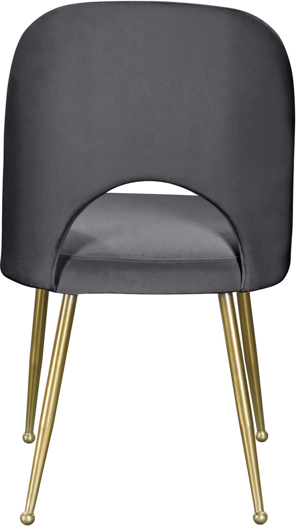 Ramon Dining Chair In Grey Velvet