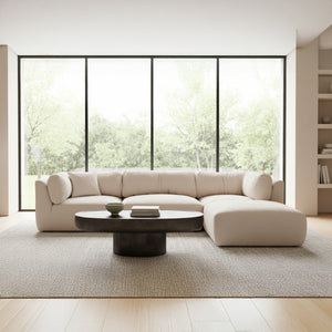 Moe's Matina Corner Chair in Oatmeal Chenille