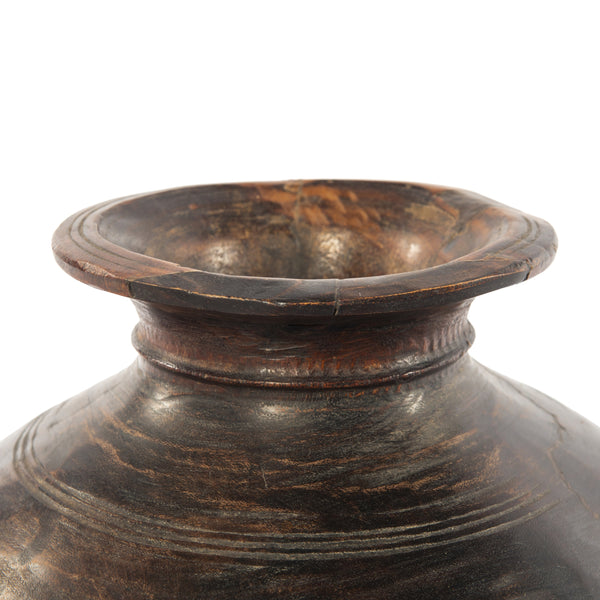 Found Wooden Jar In Reclaimed Natural