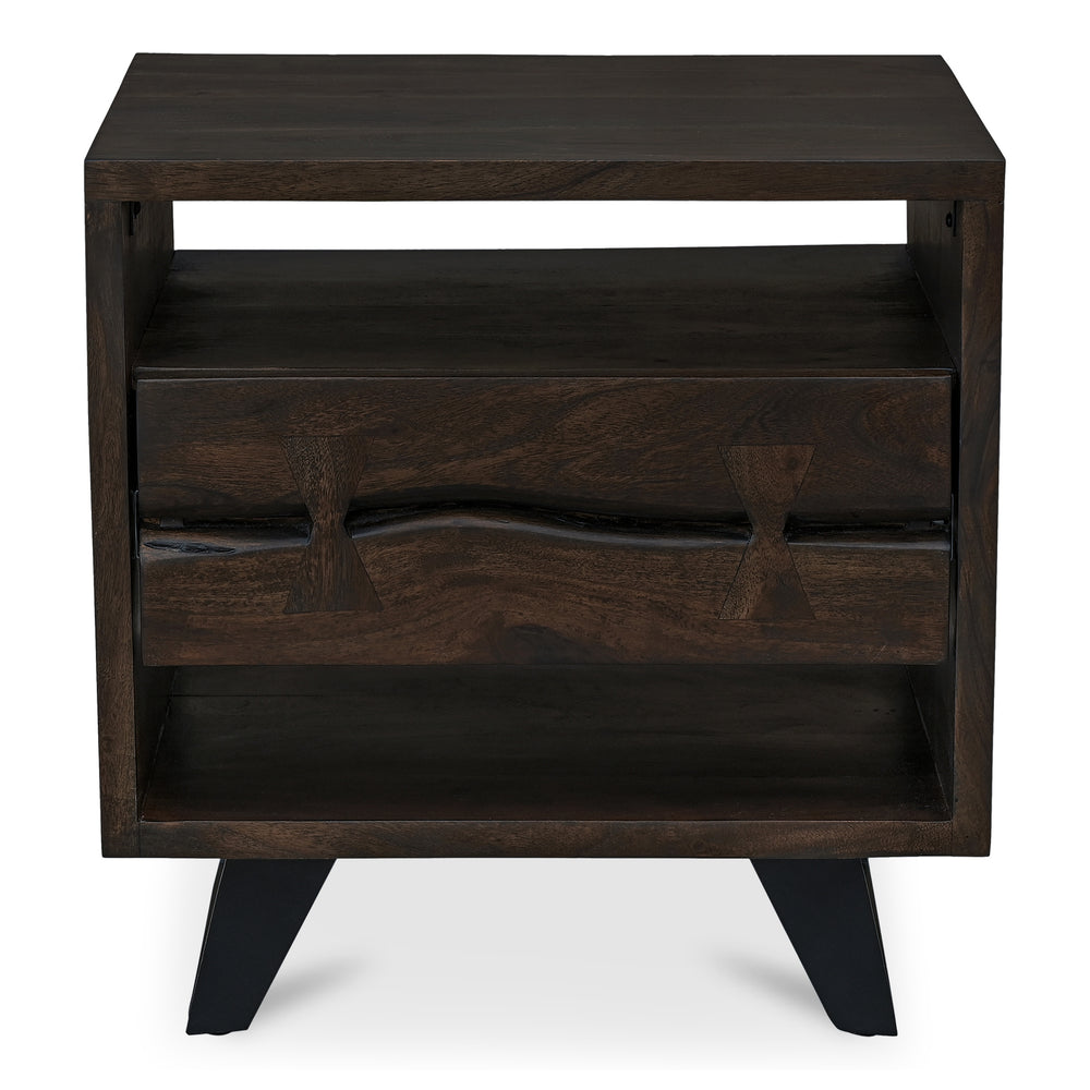 Madagascar Nightstand in Dark Brown Acacia
