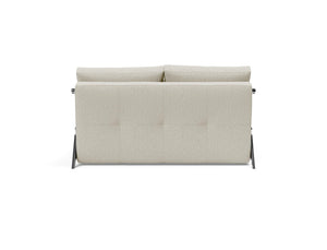 CUBED FULL SOFA BED in MIXED DANCE NATURAL FABRIC WITH Chrome legs 527