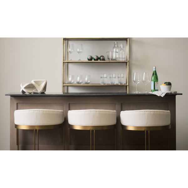Hollyfield 20.5 x 19.7 x 32.7 Cream Fabric Seat W/ Gold Metal Base Bar Stool
