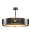 Huntsman Pendant In Satin Black & Antique Brass & White