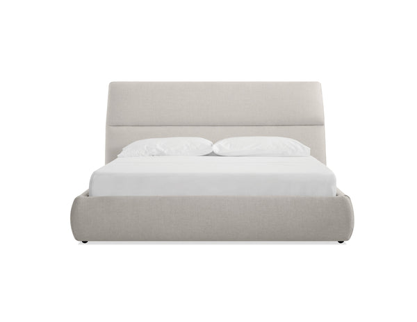 Lunar Storage King Bed in greige tweed