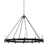 Decamp I (47.2"x36.2") Black Metal Chassis Glass Tube Twelve Light Chandelier