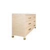 SIX DRAWER CHEST WITH RATTAN WRAPPED HANDLES IN NATURAL GRASSCLOTH