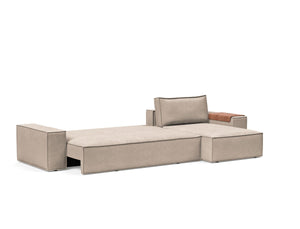 NEWILLA SOFA BED W/LOUNGER 57"X118", W/WIDE ARM RESTS