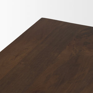Wolcott Rectangular Dark Brown Solid Wood Bench