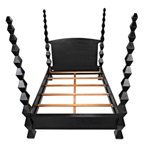 Brancusi Bed, Queen, Hand Rubbed Black