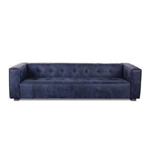 Milano Blue Leather Sofa