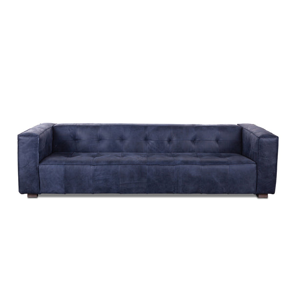 Milano Blue Leather Sofa