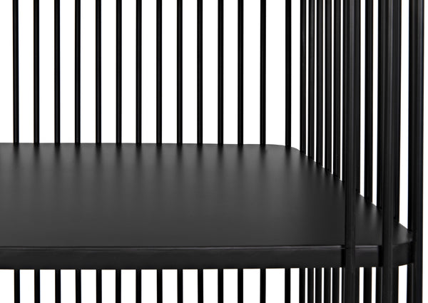 Mila Industrial Steel Bookcase in Matte Black