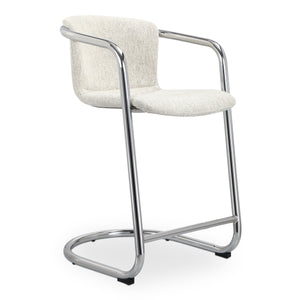 Moe's Freeman Chrome Frame Counter Stools - Blended Cream