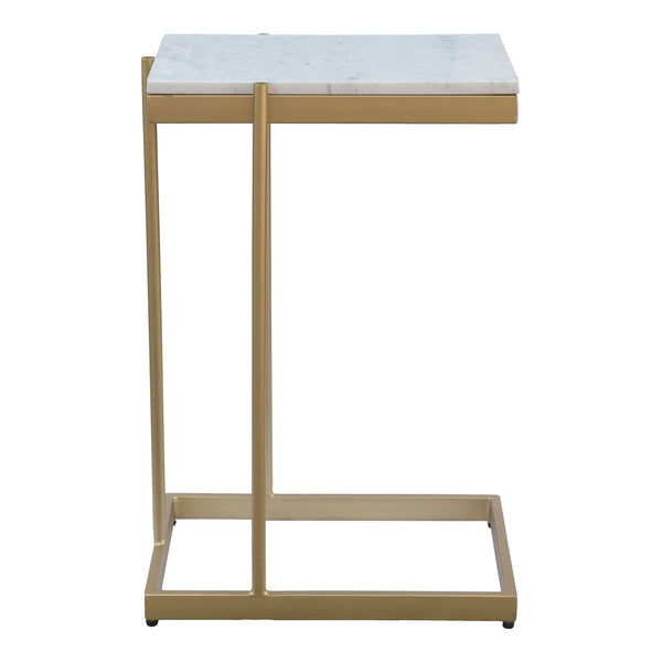 Sulu C Table with White Marble and Gold Base