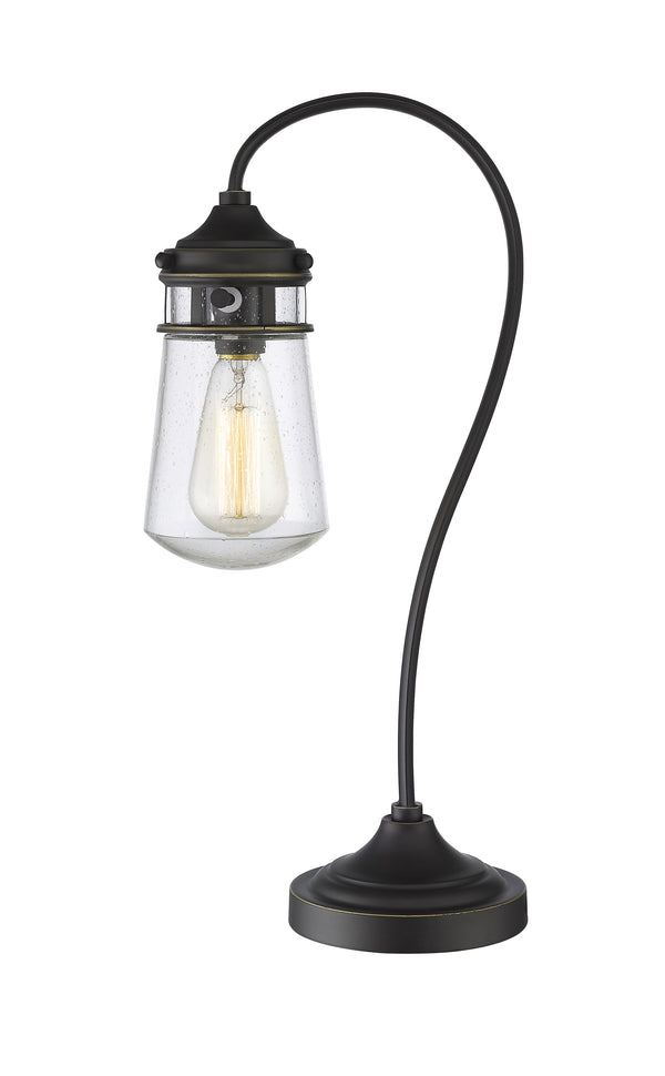 Celeste 1 Light Industrial Table Lamp in Olde Bronze Finish